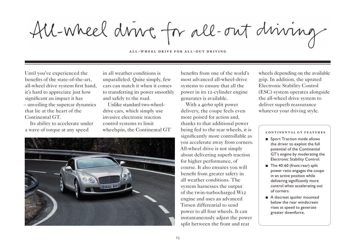 2012 Bentley Continental GT Brochure Page 9